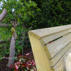 Natural wood garden bench, perfect for outdoor patio or backyard seating, showcasing durable wooden construction and sturdy design, ideal for relaxation and enjoying nature.