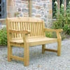 Wood outdoor garden bench for patio or backyard seating, made of natural durable timber, ideal for garden décor, relaxing, and outdoor entertaining.