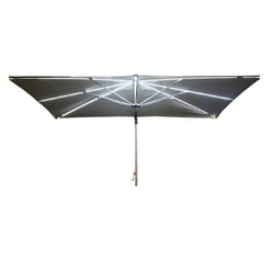 LED patio umbrella with built-in lighting for outdoor shade and ambiance, perfect for garden and backyard decor.
