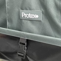 Protex outdoor gear bag with durable grey fabric and secure zipper closure, ideal for gardening tools and outdoor equipment. Perfect for garden and home storage solutions.