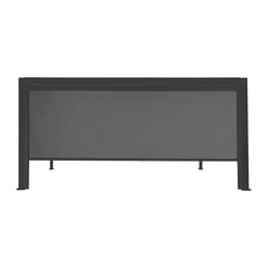 Modern outdoor metal privacy fence panel with black finish, ideal for garden or patio privacy screens, durable and weather-resistant.