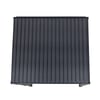 High-quality black metal outdoor deck gate with vertical slats, durable construction, perfect for garden security.