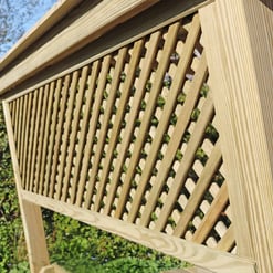Natural wood lattice panel for garden or outdoor decor, perfect for privacy and aesthetic enhancement.