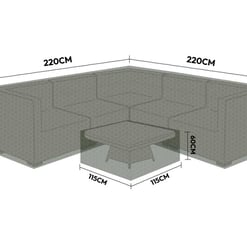 Modern outdoor sectional sofa with corner design, durable cushioning, and coffee table for patio or garden seating. Perfect for relaxing and entertaining in your backyard.