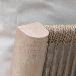 Natural wood and rope chair detail showcasing modern handcrafted furniture at Empire Home and Garden.