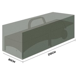 High-quality garden storage box with dimensions 210cm x 80cm, weather-resistant outdoor storage solution for garden tools, equipment, and outdoor accessories, ideal for enhancing your garden organization.