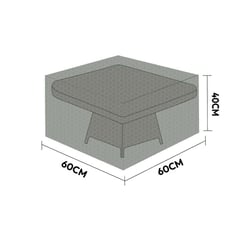 Stylish outdoor coffee table with 60cm x 60cm dimensions and 40cm height, perfect for garden or patio lounging, featuring modern design and durable materials.