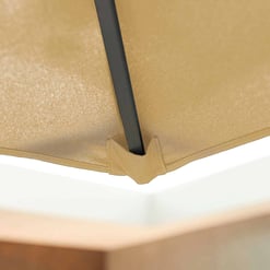 Flexible outdoor shade sail with durable fabric and sturdy mounting hardware for garden and patio sun protection.