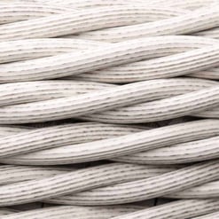 Soft gray woven outdoor furniture rope, ideal for garden and patio furniture upgrades. Durable, weather-resistant synthetic material enhances garden decor and outdoor living spaces.