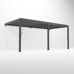 Steel pergola for outdoor patio and garden, modern backyard shade structure, durable metal garden gazebo, customizable outdoor living space, Empire Home and Garden product image.