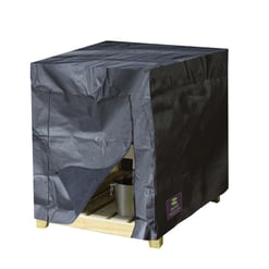 Heavy-duty outdoor garden storage cabinet with weather-resistant cover, ideal for protecting gardening tools and supplies. Perfect for organizing outdoor spaces.