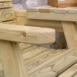 Natural cedar wood outdoor bench with slatted back and seat, perfect for garden or patio relaxation. Durable, stylish, and weather-resistant wood furniture from Empire Home and Garden.