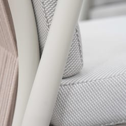 Modern outdoor patio furniture showcasing durable cushions and sleek metal frames, ideal for stylish backyard relaxation and outdoor living spaces.