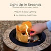 Effortless outdoor lighting solution with instant warmth and no waiting, perfect for fire pits and yard decor.