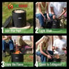 EcoFuego outdoor fire pit for safe, eco-friendly wax fuel burning, perfect for camping, backyard gatherings, and outdoor cooking. Easy to light, enjoy flames, and extinguish with cover.