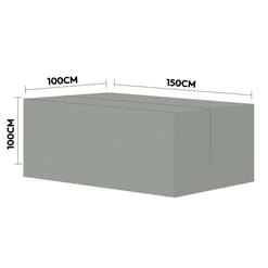 High-quality outdoor storage shed measuring 150cm x 100cm x 100cm, ideal for garden organization and weather-resistant storage solutions. Perfect for backyard use and garden accessories.