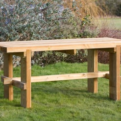 Solid cedar outdoor garden table, perfect for patios and backyard dining, durable and weather-resistant for summer gatherings and outdoor entertaining at Empire Home and Garden.
