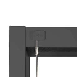 Premium outdoor pergola with sturdy gray aluminum frame, perfect for backyard shade solutions and garden entertainment, featuring concealed hardware and durable construction.