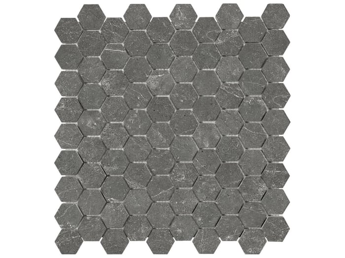 Stark Carbon 1.25 in / 3.2 cm Hexagon Mosaic Polished Natural Stone – Anatolia Tile SQUAREFOOT FLOORING - MISSISSAUGA - TORONTO - BRAMPTON