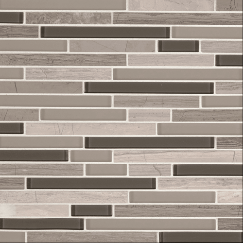 MODELLO GRIGIO INTERLOCKING 6MM Glass Stone Mosaics SQUAREFOOT FLOORING - MISSISSAUGA - TORONTO - BRAMPTON