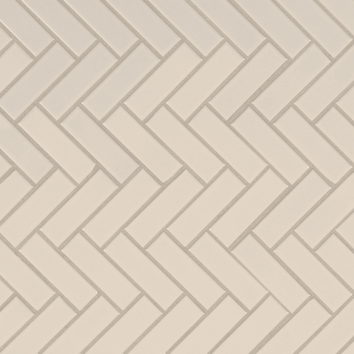 ALMOND GLOSSY HERRINGBONE Porcelain MOSAICS SQUAREFOOT FLOORING - MISSISSAUGA - TORONTO - BRAMPTON