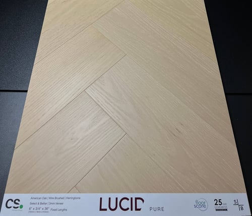 Pure Lucid White Oak Engineered Hardwood Flooring - Herringbone