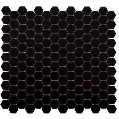 2” Les Classiques Hexagon Black Satin SQUAREFOOT FLOORING - MISSISSAUGA - TORONTO - BRAMPTON