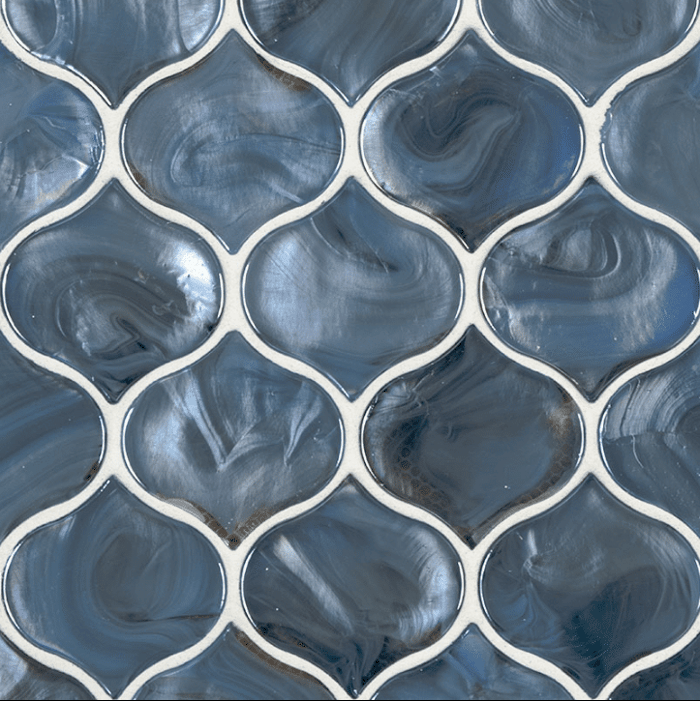 BLUE SHIMMER ARABESQUE 8MM Glass Mosaics SQUAREFOOT FLOORING - MISSISSAUGA - TORONTO - BRAMPTON