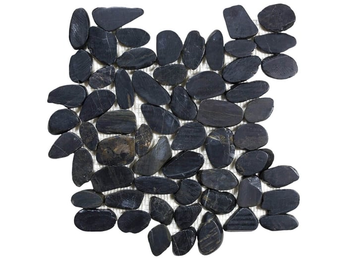 Zen Tahitian Black Flat Pebble Mosaic Polished – Anatolia Tile SQUAREFOOT FLOORING - MISSISSAUGA - TORONTO - BRAMPTON