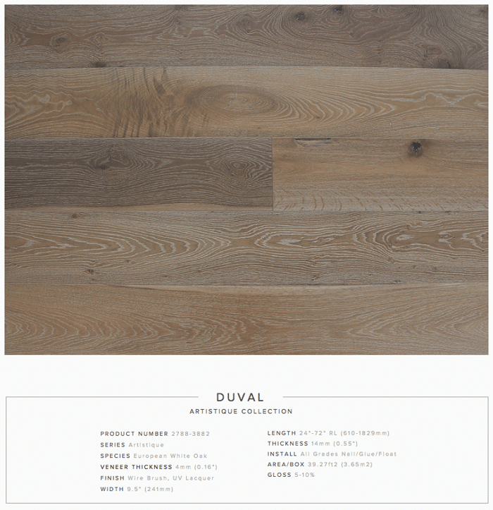 Duval Pravada Artistique Collection European Oak Engineered Hardwood Floors SQUAREFOOT FLOORING - MISSISSAUGA - TORONTO - BRAMPTON