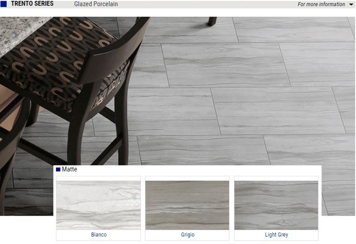 Trento Series Matte Glazed Porcelain Tiles – Color: Bianco, Grigio, Light Grey – Size: 12×24 SQUAREFOOT FLOORING - MISSISSAUGA - TORONTO - BRAMPTON