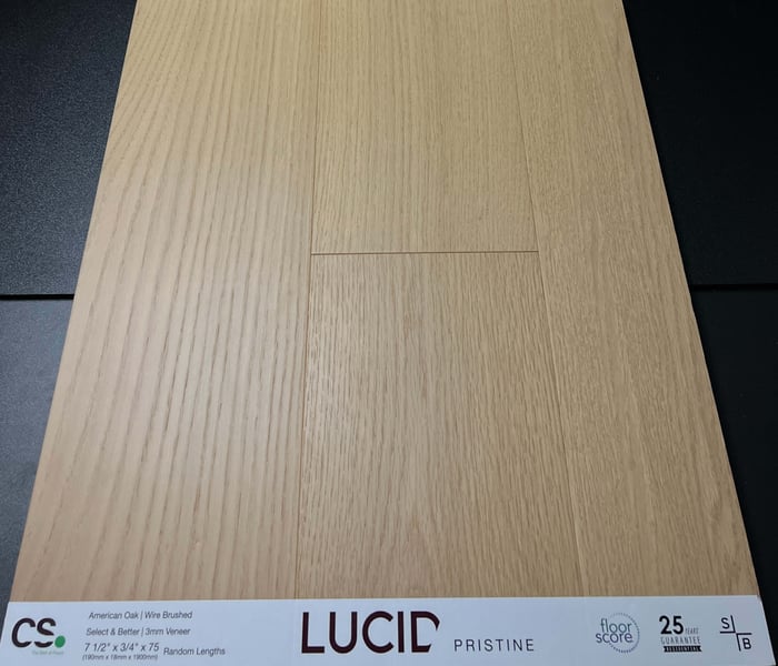 Pristine Lucid White Oak Engineered Hardwood Flooring - Plank