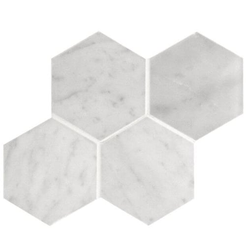 2 7/8” Hexagon Bianco Carrara Polished SQUAREFOOT FLOORING - MISSISSAUGA - TORONTO - BRAMPTON