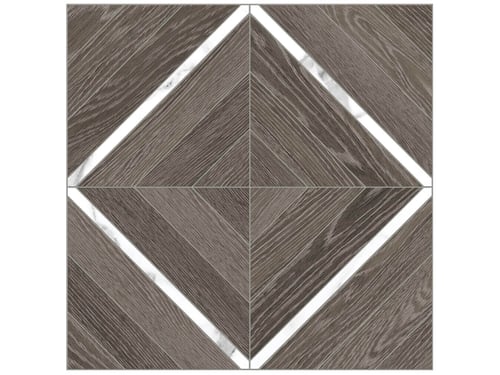 Antico Walnut Porcelain Marquetry w/ Statuario Mosaic Matte – Anatolia Tile SQUAREFOOT FLOORING - MISSISSAUGA - TORONTO - BRAMPTON