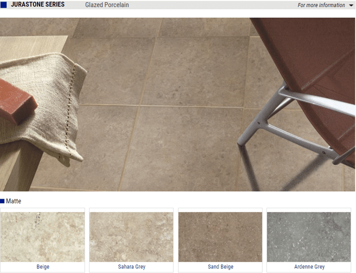 Jurastone Series Matte Glazed Porcelain Tiles – Color: Beige, Sahara Grey, Sand Beige, Ardenne Grey – Size: 13×13 SQUAREFOOT FLOORING - MISSISSAUGA - TORONTO - BRAMPTON