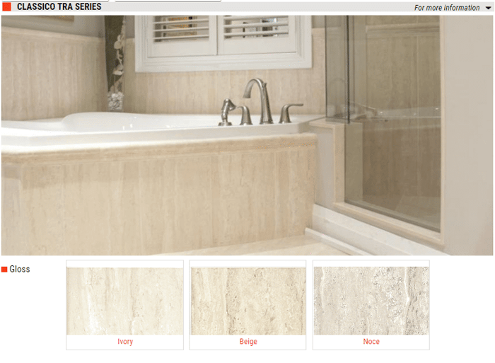 Classic Tra Series Gloss Ceramic Wall Tile – Color: Ivory, Beige, Noce – Size: 10 x 16 & 8 x 10 SQUAREFOOT FLOORING - MISSISSAUGA - TORONTO - BRAMPTON