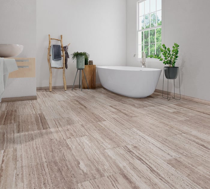 Pepper Travertine Sono Eclipse Vinyl Flooring