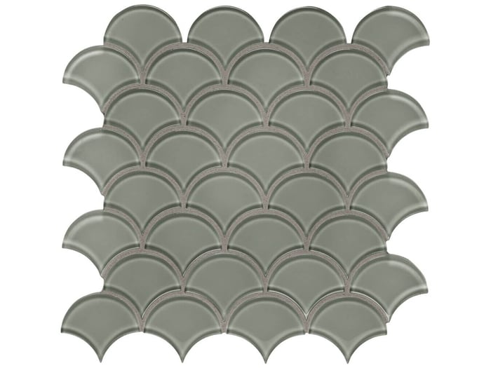 Element Smoke Glass Scallop Mosaic – Anatolia Tile SQUAREFOOT FLOORING - MISSISSAUGA - TORONTO - BRAMPTON