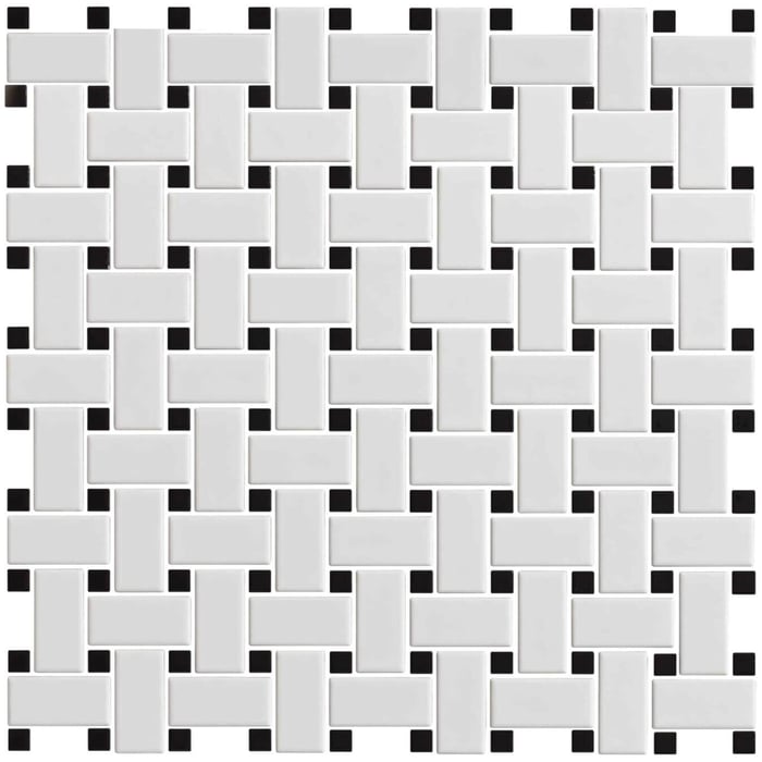 Basketweave White Hoop Ceratec Tiles SQUAREFOOT FLOORING - MISSISSAUGA - TORONTO - BRAMPTON