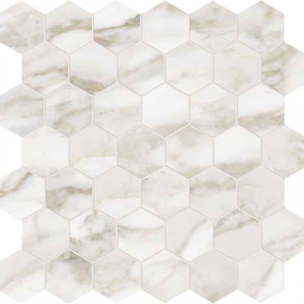 Richmond Tile Valencia Calacatta Paonazzo 2" Hexagon Mosaic Honed