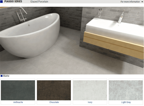 Piaggio Series Matte Glazed Porcelain Tiles – Color Anthracite, Chocolate, Ivory, Light Grey – Size 12×24 SQUAREFOOT FLOORING - MISSISSAUGA - TORONTO - BRAMPTON