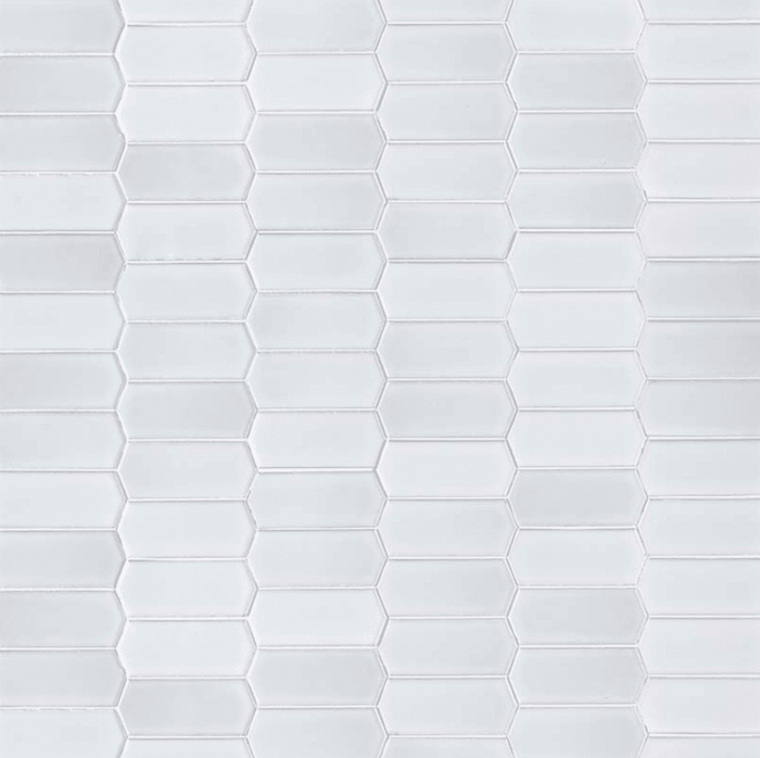 RETRO PICKET BIANCO 8MM GLOSSY Porcelain Mosaics SQUAREFOOT FLOORING - MISSISSAUGA - TORONTO - BRAMPTON