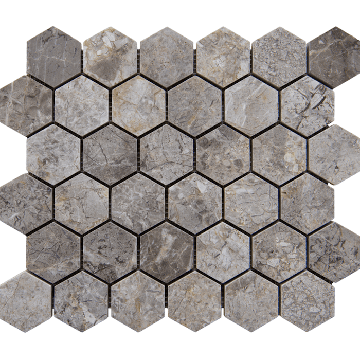Golden Tundra Hexagonal Polished Marble Mosaic Sapphirus Stone & Tile SQUAREFOOT FLOORING - MISSISSAUGA - TORONTO - BRAMPTON