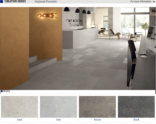 Creation Series Matte Porcelain Tile – Color: Sand, Grey, Bronze, Black – Size: 12×24 SQUAREFOOT FLOORING - MISSISSAUGA - TORONTO - BRAMPTON