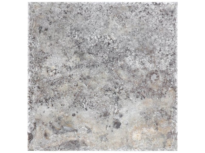 Silver Ash Travertine 8 x 8 in / 20.1 x 20.1 cm Chiseled & Brushed Natural Stone – Anatolia Tile SQUAREFOOT FLOORING - MISSISSAUGA - TORONTO - BRAMPTON