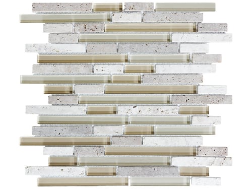 CréMe Brulee Glass Stone Random Strip Mosaic – Anatolia Tile SQUAREFOOT FLOORING - MISSISSAUGA - TORONTO - BRAMPTON