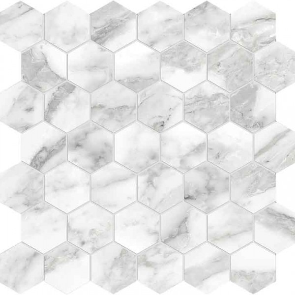 Richmond Tile Valencia Arabescato 2" Hexagon Mosaic Honed
