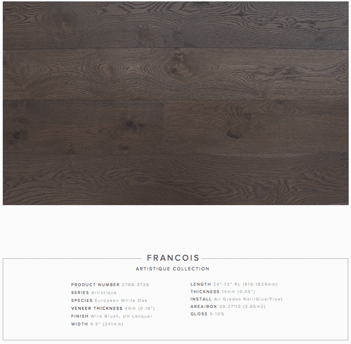 Francois Pravada Artistique Collection European Oak Engineered Hardwood Floors SQUAREFOOT FLOORING - MISSISSAUGA - TORONTO - BRAMPTON