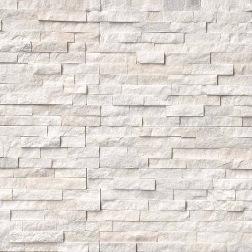 Arctic White Stacked Stone Panels Ledgerstone