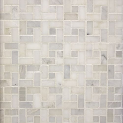 Classic White Lattice Mosaic Polished SQUAREFOOT FLOORING - MISSISSAUGA - TORONTO - BRAMPTON